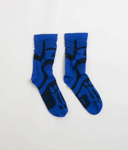 ROA Bones Logo Q-Skin Technical Crew Socks - Blue