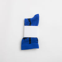 ROA Bones Logo Q-Skin Technical Crew Socks in Blue thumbnail