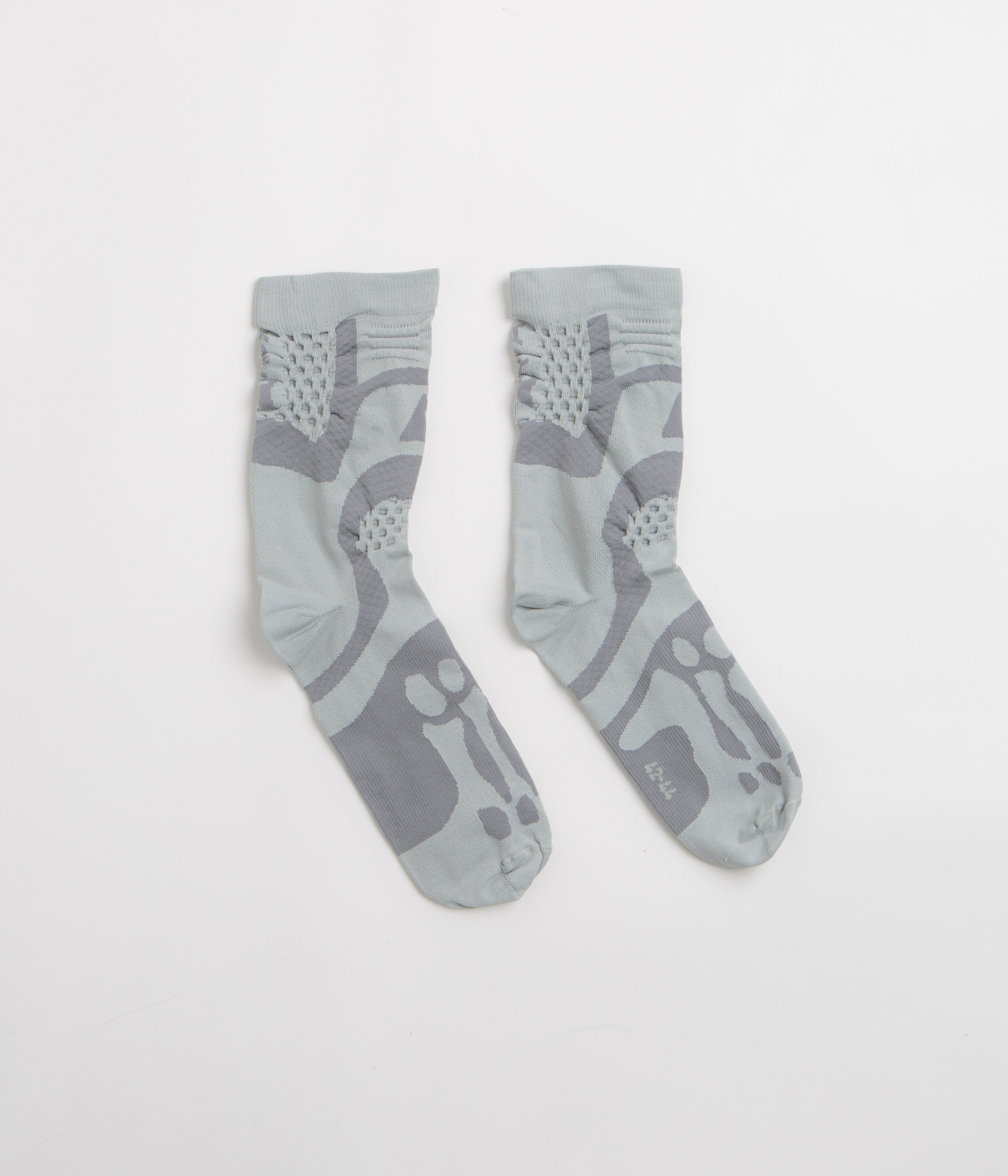 ROA Bones Logo Q-Skin Technical Crew Socks in Light Grey