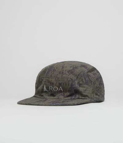 ROA Bri Melted Print Open Weave Cap - Dark Olive