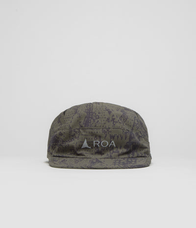 ROA Bri Melted Print Open Weave Cap - Dark Olive