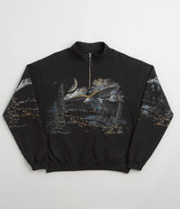 ROA Fai Half Zip Sweatshirt in Washed Black