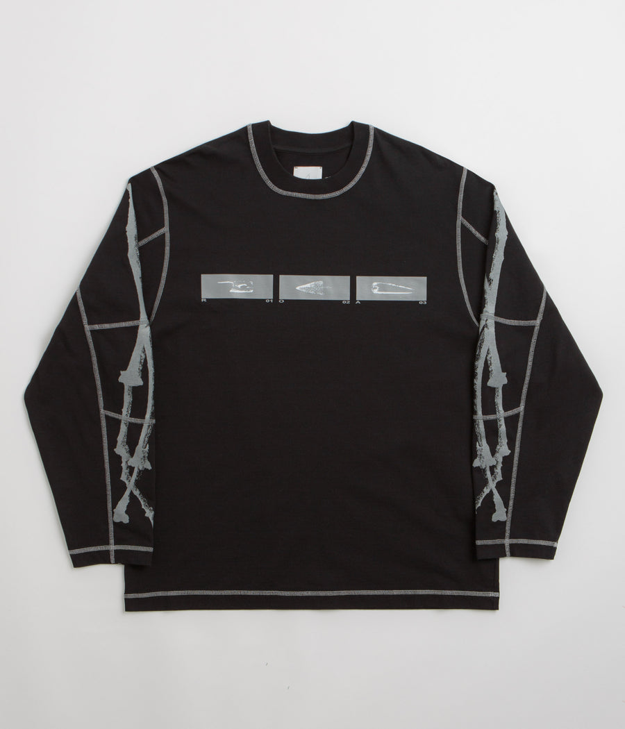 ROA Sticks Stitch Long Sleeve T-Shirt in Black