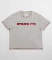 ROA Sticks Stitch T-Shirt in Light Grey
