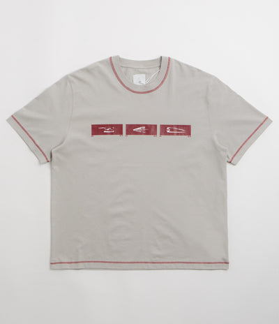 ROA Sticks Stitch T-Shirt - Light Grey