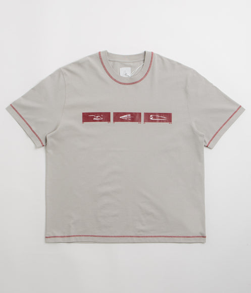 ROA Sticks Stitch T-Shirt - Light Grey