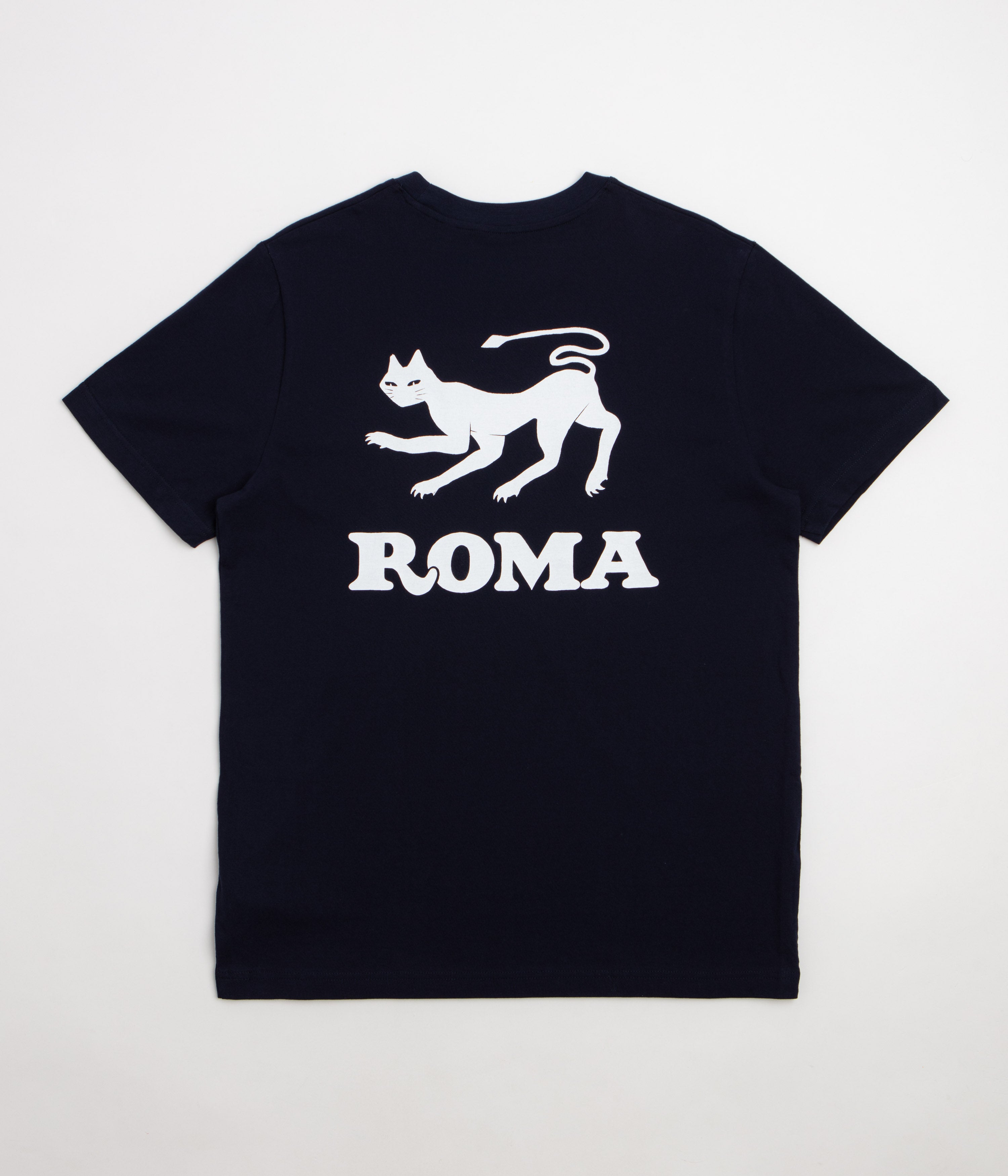 Roma Black Cat T-Shirt in Navy and White