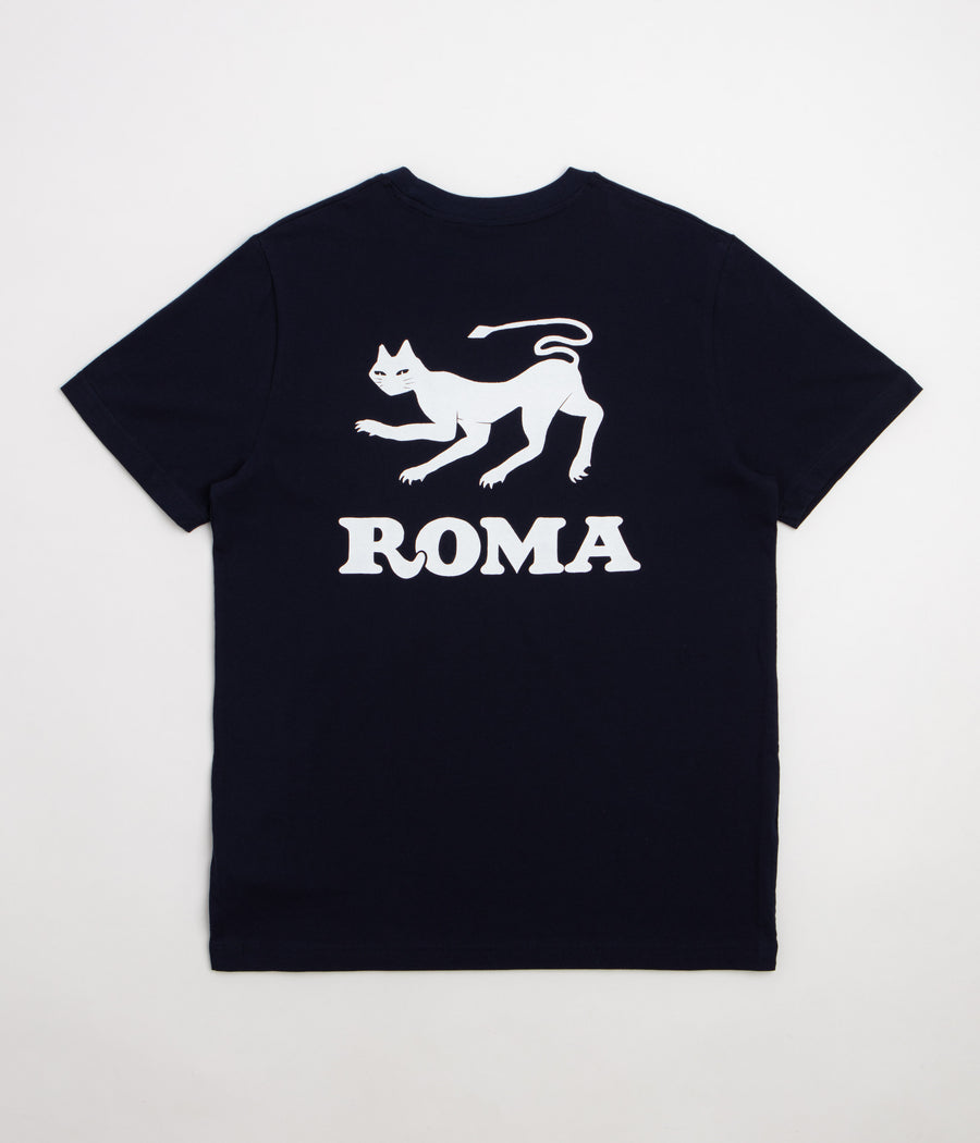 Roma Black Cat T-Shirt in Navy and White