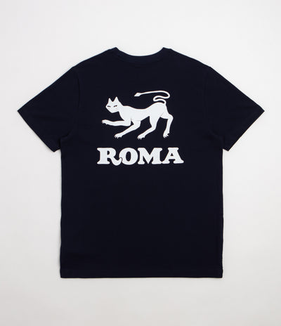 Roma Black Cat T-Shirt - Navy / White