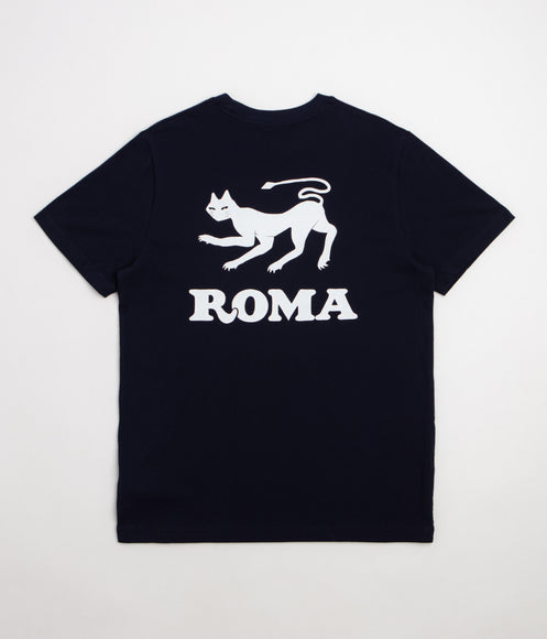Roma Black Cat T-Shirt - Navy / White