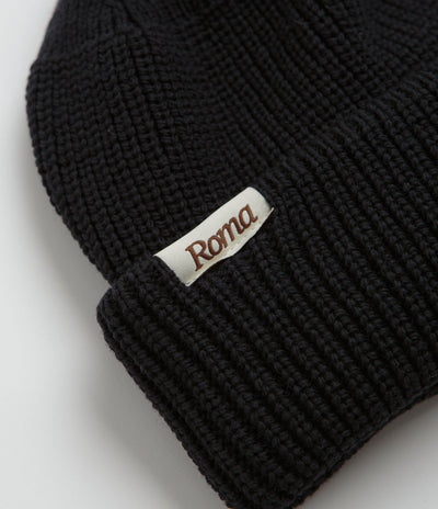 Roma Merino Knit Beanie in Black