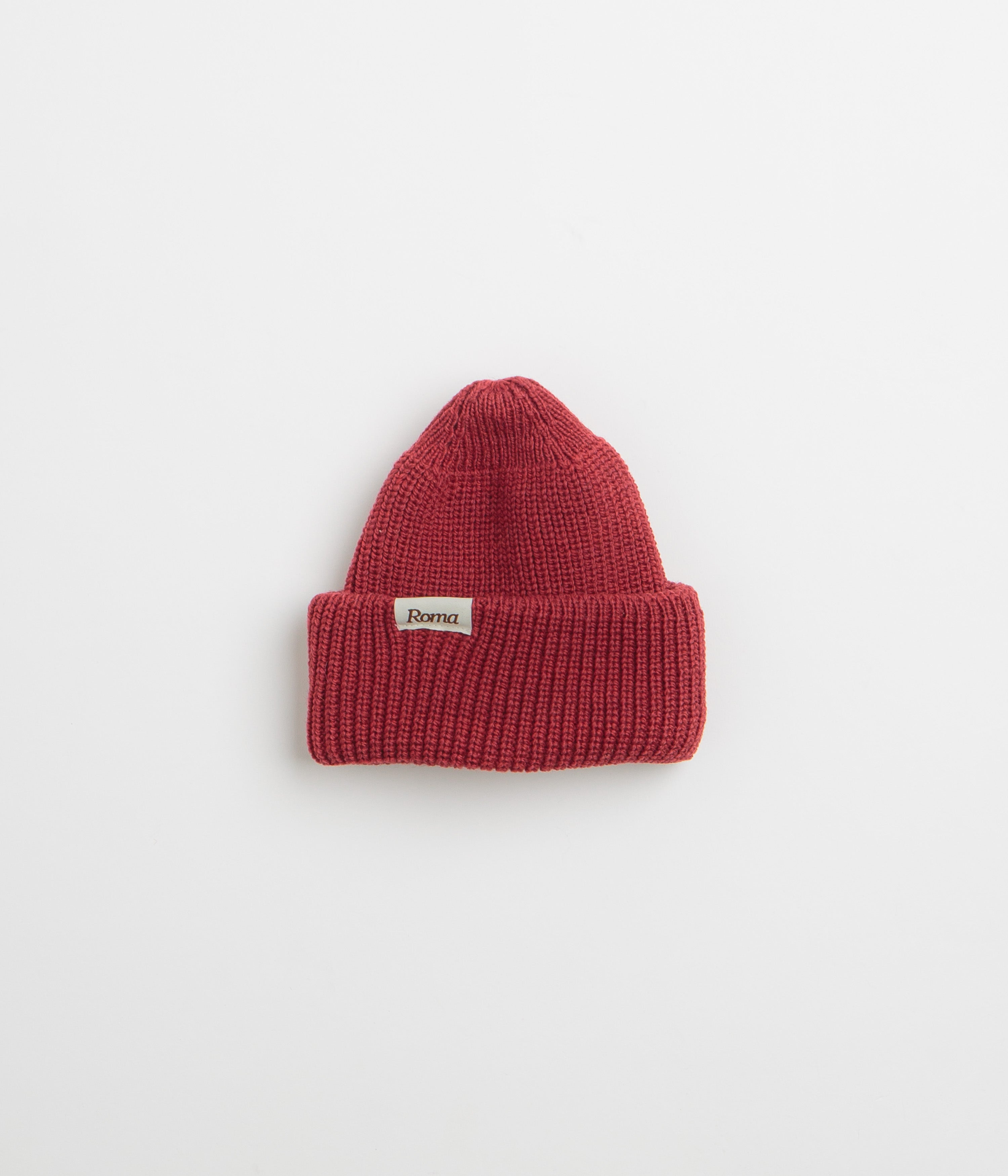 Roma Merino Knit Beanie in Red