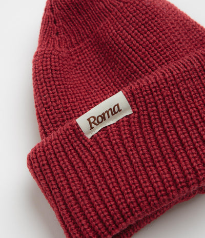 Roma Merino Knit Beanie in Red