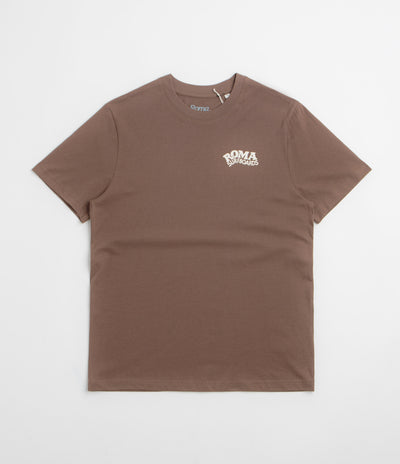 Roma Surfboards T-Shirt in Brown and Cream