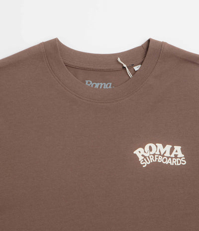 Roma Surfboards T-Shirt in Brown and Cream