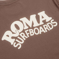 Roma Surfboards T-Shirt in Brown and Cream thumbnail