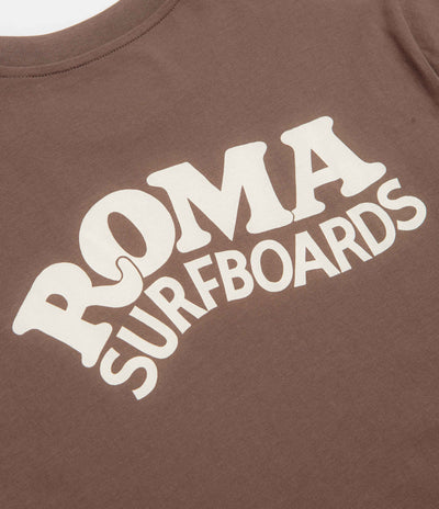 Roma Surfboards T-Shirt in Brown and Cream