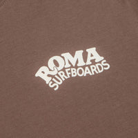 Roma Surfboards T-Shirt in Brown and Cream thumbnail