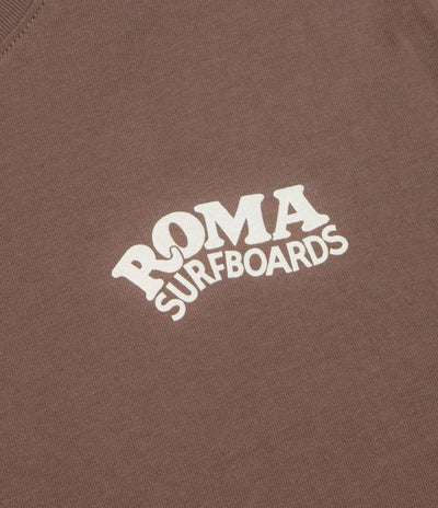 Roma Surfboards T-Shirt in Brown and Cream