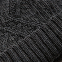 RoToTo Aran Cable Beanie in Black Denim thumbnail