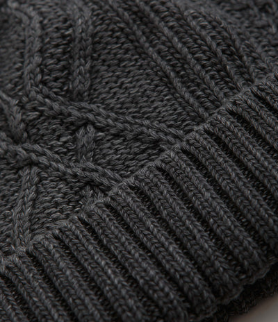 RoToTo Aran Cable Beanie in Black Denim