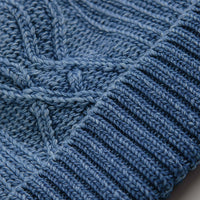 RoToTo Aran Cable Beanie in Light Denim thumbnail