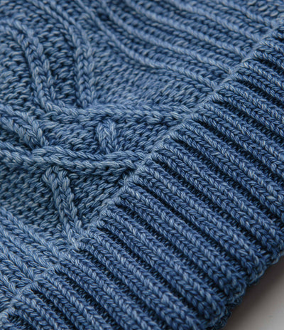 RoToTo Aran Cable Beanie in Light Denim