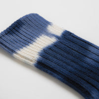 RoToTo Chunky Ribbed Socks in Navy and Blue thumbnail
