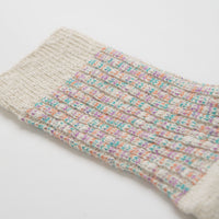 RoToTo Kasuri Ribbed Socks in Coral and Blue thumbnail