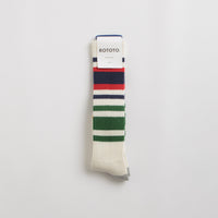 RoToTo Multi Oldschool Socks in Navy and Red thumbnail
