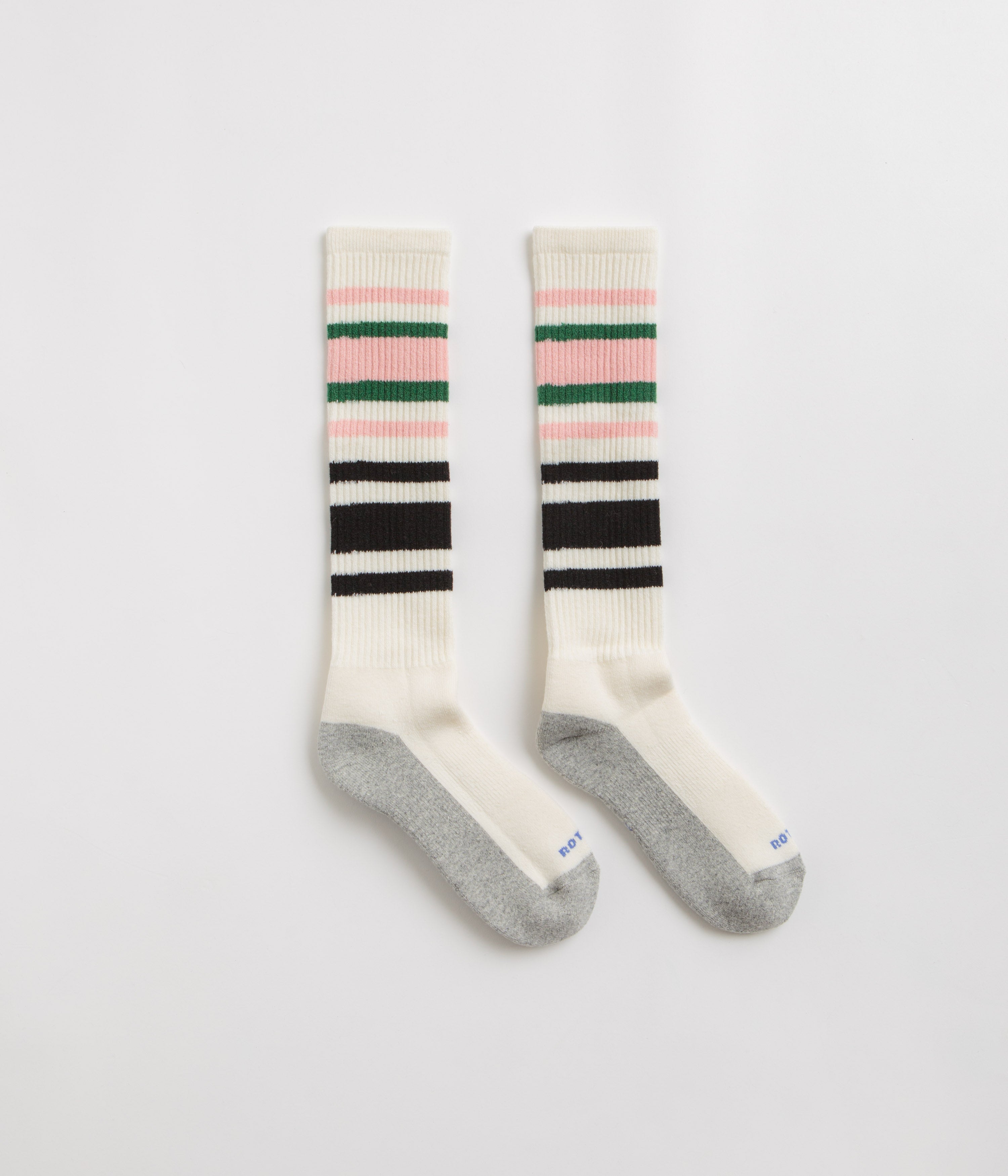 RoToTo Multi Oldschool Socks in Pink and Green