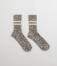RoToTo OG Cotton Slub Stripe Socks in Black