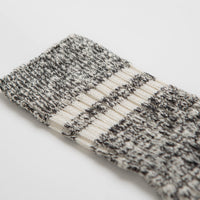 RoToTo OG Cotton Slub Stripe Socks in Black thumbnail