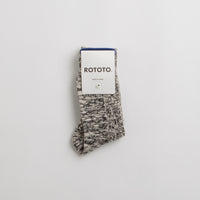 RoToTo OG Cotton Slub Stripe Socks in Black thumbnail