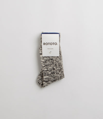 RoToTo OG Cotton Slub Stripe Socks in Black