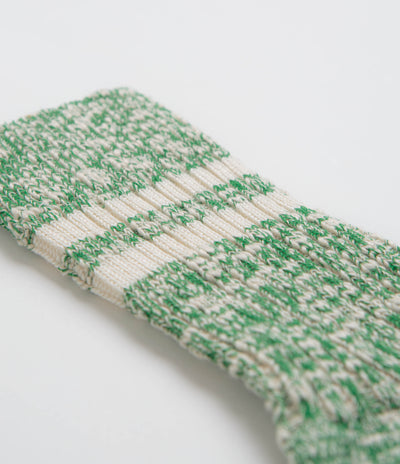 RoToTo OG Cotton Slub Stripe Socks in Green