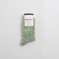 RoToTo OG Cotton Slub Stripe Socks in Green thumbnail