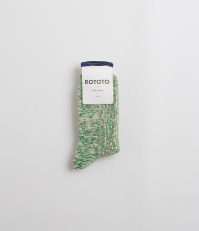 RoToTo OG Cotton Slub Stripe Socks in Green
