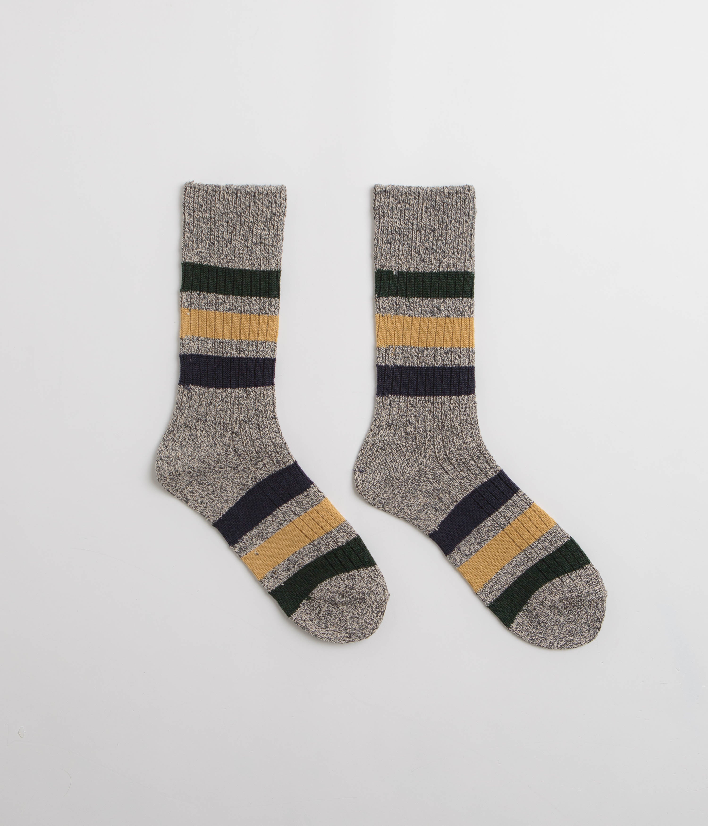 RoToTo Park Stripe Socks in Dark Grey
