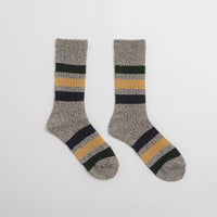 RoToTo Park Stripe Socks in Dark Grey thumbnail