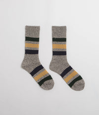 RoToTo Park Stripe Socks in Dark Grey