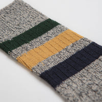 RoToTo Park Stripe Socks in Dark Grey thumbnail