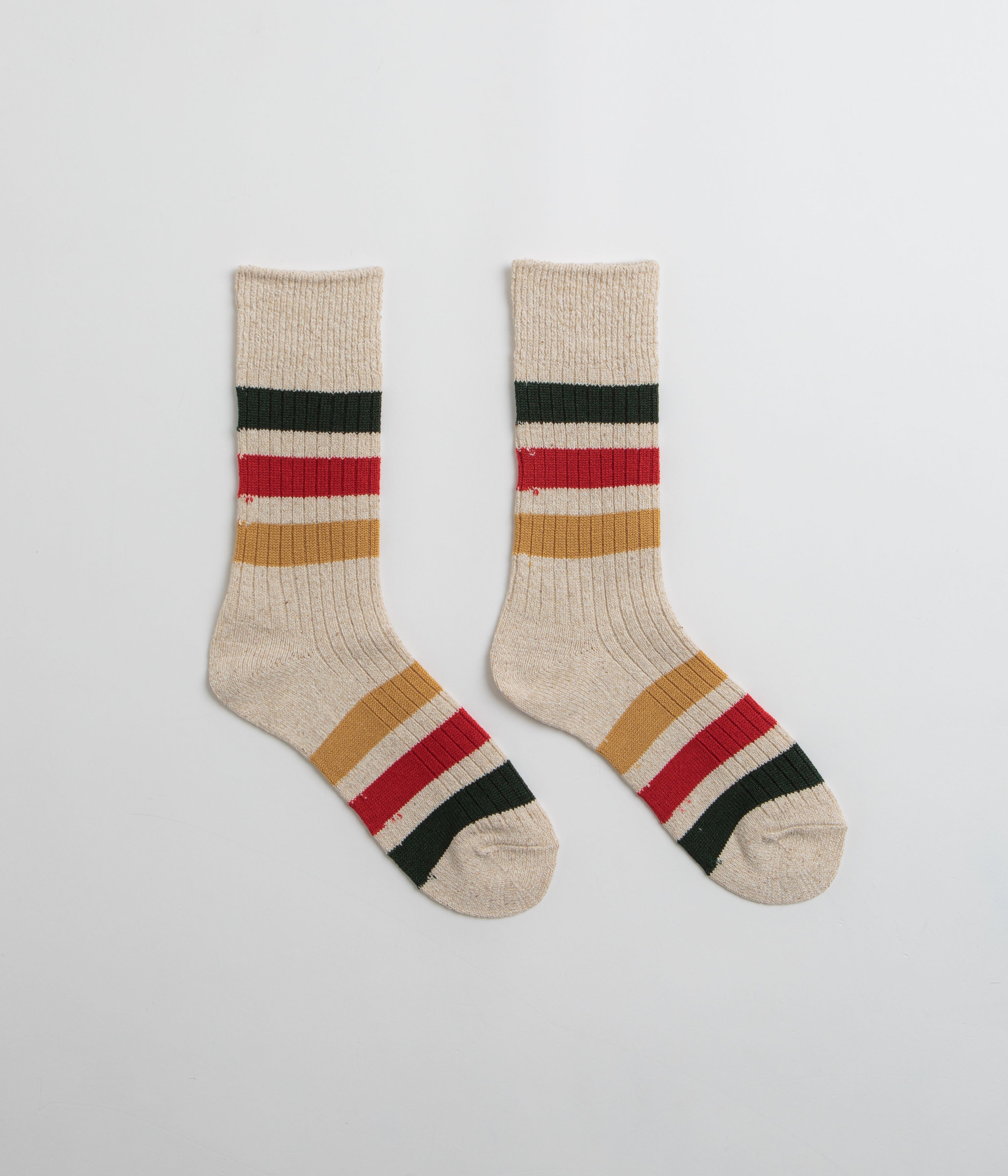 RoToTo Park Stripe Socks in Ivory