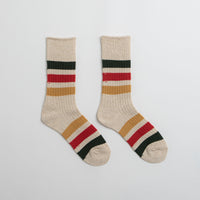RoToTo Park Stripe Socks in Ivory thumbnail