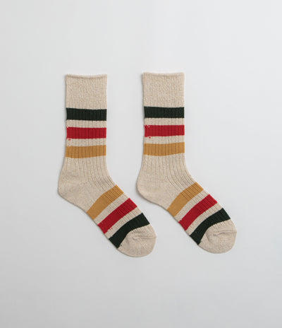 RoToTo Park Stripe Socks in Ivory
