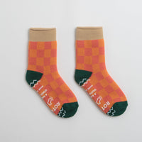 RoToTo Pile Room Socks in Beige and Dark Green thumbnail