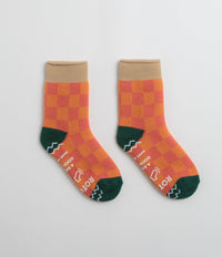 RoToTo Pile Room Socks in Beige and Dark Green