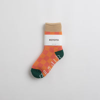 RoToTo Pile Room Socks in Beige and Dark Green thumbnail
