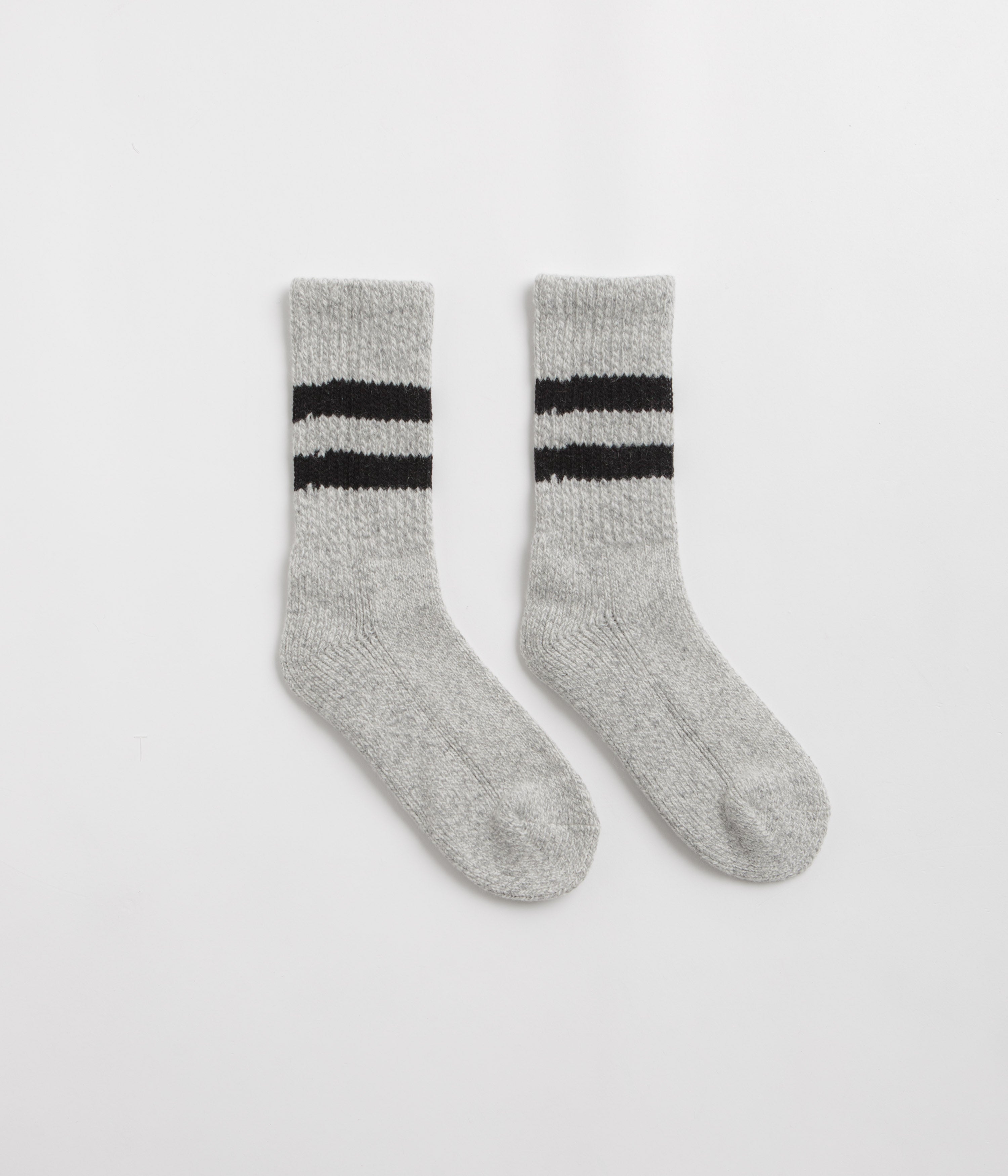 RoToTo Retro Winter Socks in Grey and Black