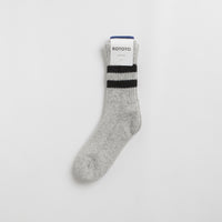 RoToTo Retro Winter Socks in Grey and Black thumbnail